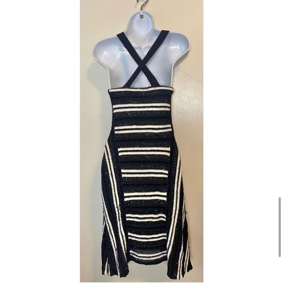 NWT Opening Ceremony Navy and White Striped Sparkle Dress Size XS - Picture 4 of 10